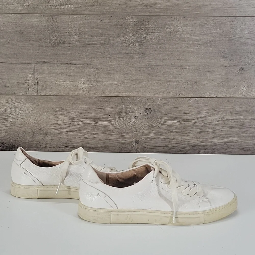 Frye White Leather Lace-Up Sneakers Sz 8M